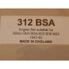 Pochette de Joints BSA 500cc B33, B34, M33 1947-60