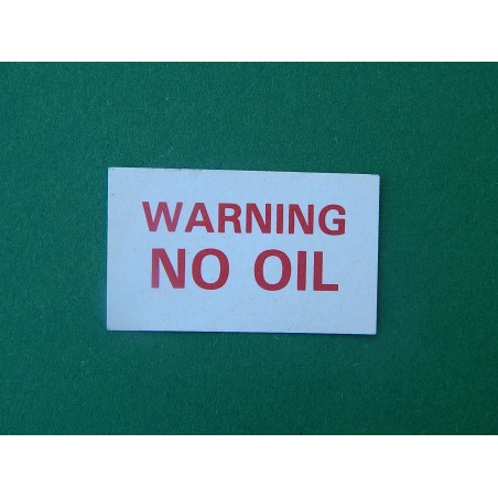 Décalcomanie Triumph Bonneville L F Harris WARNING NO OIL