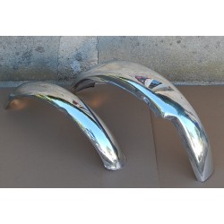 Paire de Garde-Boue avec Bride en Aluminium Poli Pour Triumph 500 et 650cc