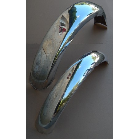 Paire de Garde-Boue avec Bride en Aluminium Poli Pour Triumph 500 et 650cc