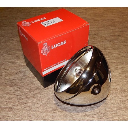 Corps de Phare Chromé Authentique Lucas 5411506 avec Cerclage