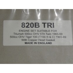 Pochette de Joints Triumph 5TA, T100R, T100C 1965-69