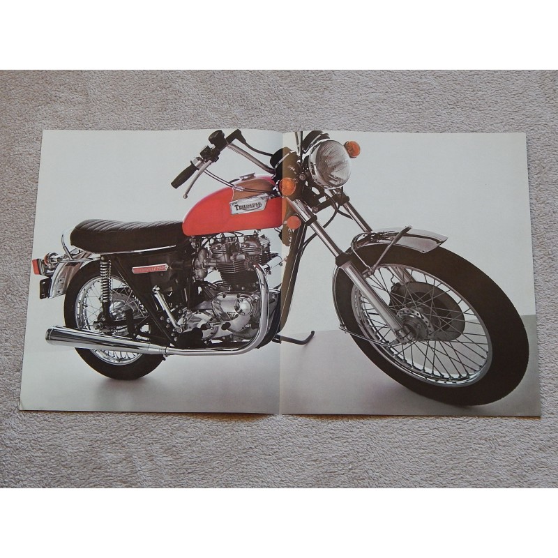 Brochure Publicitaire d'Époque Triumph Bonneville 750 T140V 1973