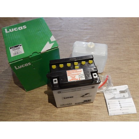 Batterie 12V Authentique Lucas, modèle YB14L-A2, Norton, Triumph, BMW et Motos Japonaises