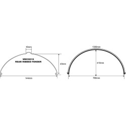 Garde-boue Arrière Avec Bride pour Roue de 19 Pouces Largueur 6 Pouces (152mm)