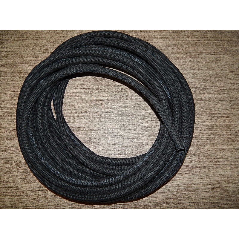 Durite d'Essence Tressée Renforcée Noire, 1/4 de Pouce