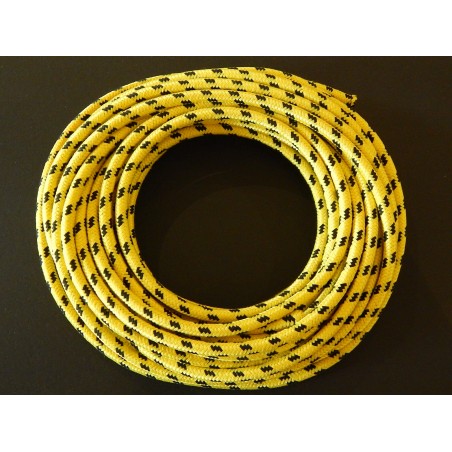 Câble Haut Tension Tressé, Jaune et Noir, le Mètre