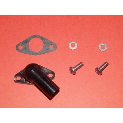 Pièce d'Accouplement entre Carter de Transmission et Tuyau de Ventilation Triumph T140, Avec le Joint, 2 Rondelles et 2 Vis
